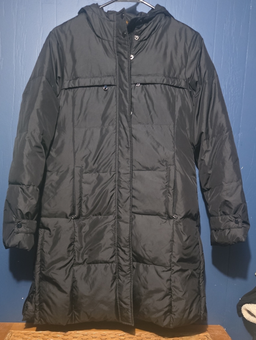 Covington Black Long Hooded Puffer Coat